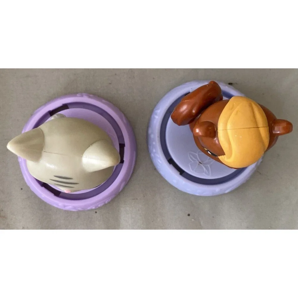 LPS Littlest Pet Shop Lot Short Hair Cat Grey Star Eyes & Squirrel Deco Figures